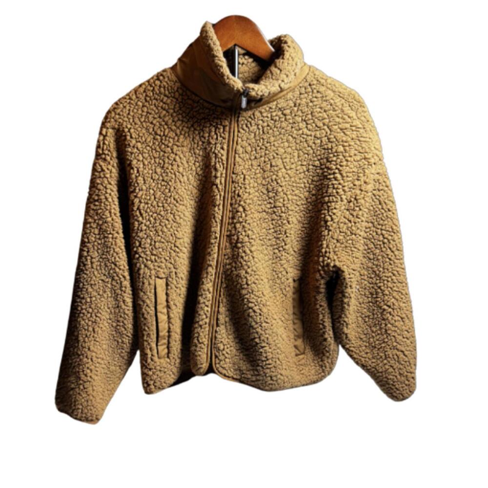 Athleta In The Cloud Fleece Teddy Bear Jacket Brown Size Large